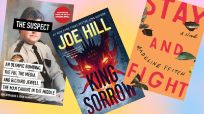 collage of covers of the three books recommended in staff picks