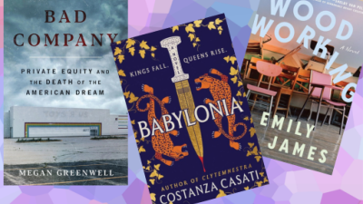 collage of covers of the three books recommended in staff picks