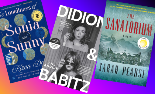 cover images of three books recommended in staff picks